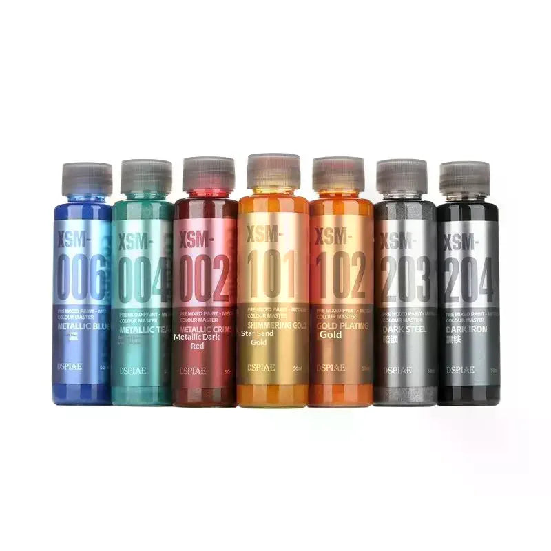 50ml Water-Based Pre-Mixed Metal Paint for Scale Models & Airbrush