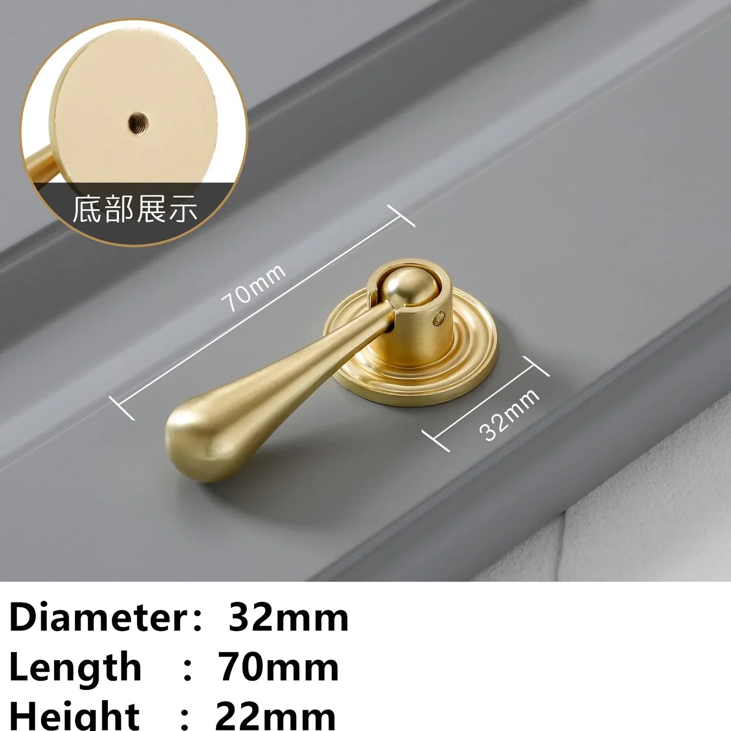 Golden Ring Cabinet Knob – Single Hole Zinc Alloy Drawer Handle