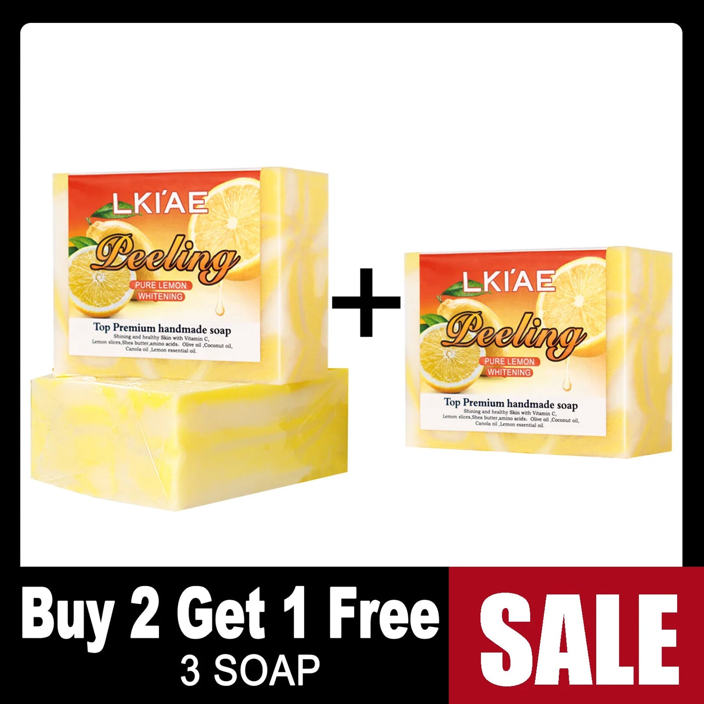 AILKE Lemon Brightening Soap Bar – Face & Body Cleanser 150g