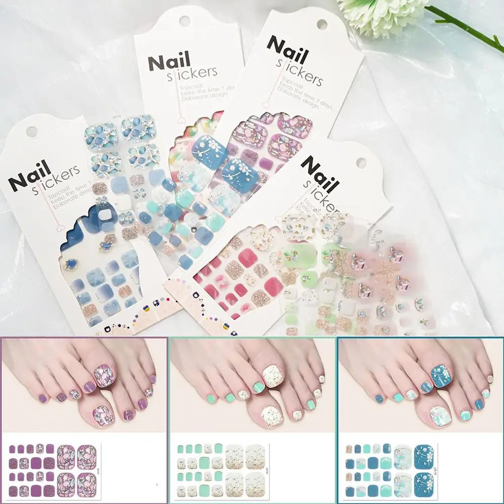 Glitter Toe Nail Stickers – 22 Count, DIY Nail Wraps Nail Care Peaceful Pleasures Health and Wellness