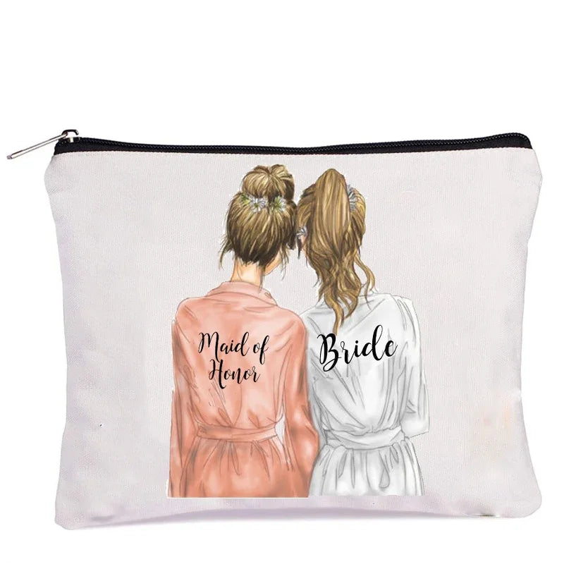 Bridesmaid & Maid of Honor Cosmetic Survival Bag Mirror Gift