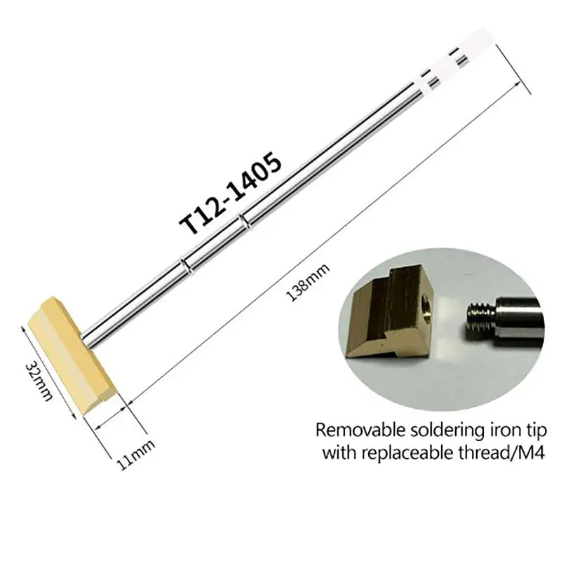 T12 Soldering Iron Tips 1401/1406 – Copper Spatula Replacement
