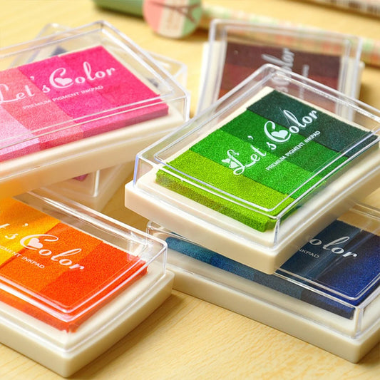 4 Colors Ink Pad Stamp DIY Craft Rubber Self Inking Roller Stamps Peaceful Pleasures Health and Wellness