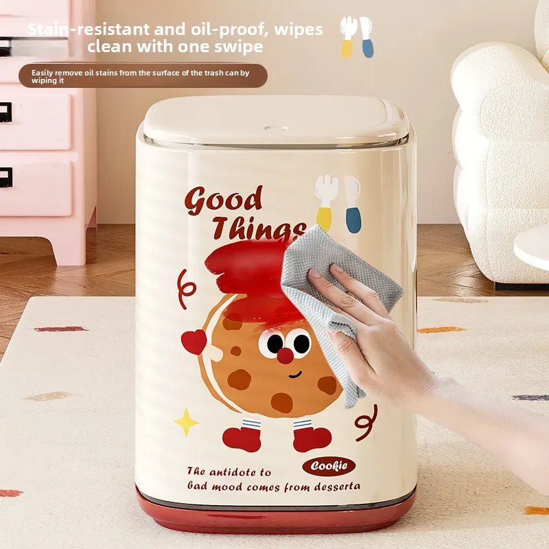 Adorable Waste Bin with Fun Pattern - Double Bucket Design, Anti-Stain & Oil-Resistant, Home Accessory Peaceful Pleasures Health and Wellness
