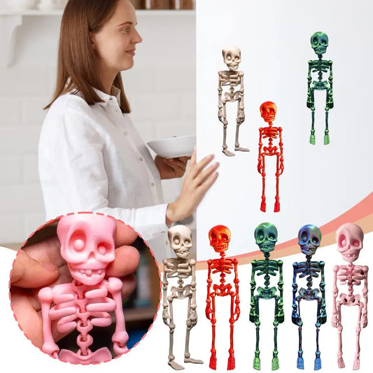 Mini Poseable Skeleton Fridge Magnet | 3D Halloween Decor Novelty Fridge Magnet Oasis Select