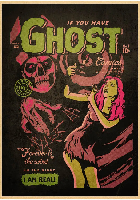 Ghost Band Retro Abstract Canvas Poster | Bar & Café Wall Art
