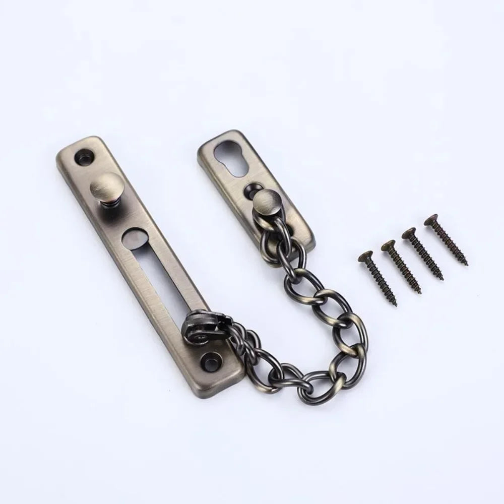 Stainless Steel Key Anti-theft Chain for Hotel Room Door Thickened Stainless Steel Key Anti-theft Chain Sliding Reverse Chain Peaceful Pleasures Health and Wellness green bronze