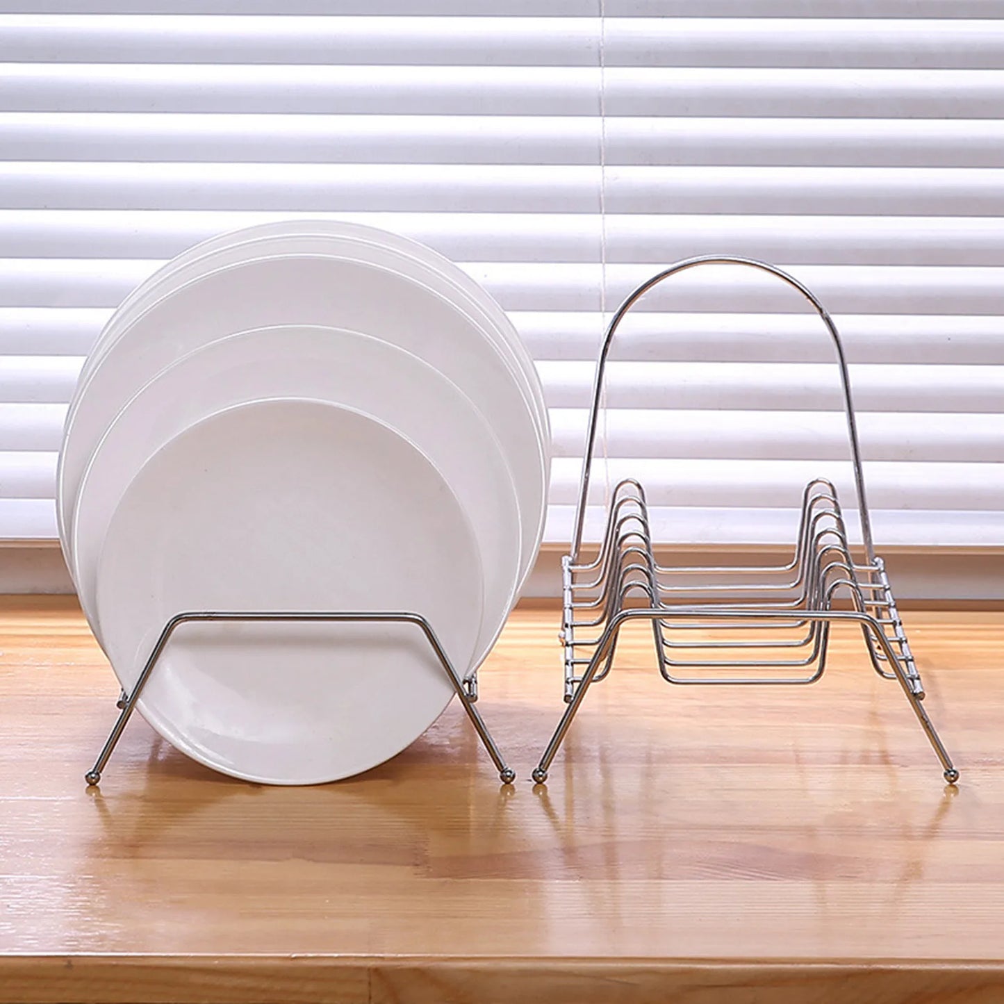 Kitchen Countertop Dishes Dry Shelf Simple Design Space Saving Storage Rack Suitable for Keep Plates Neatly Stored Peaceful Pleasures Health and Wellness