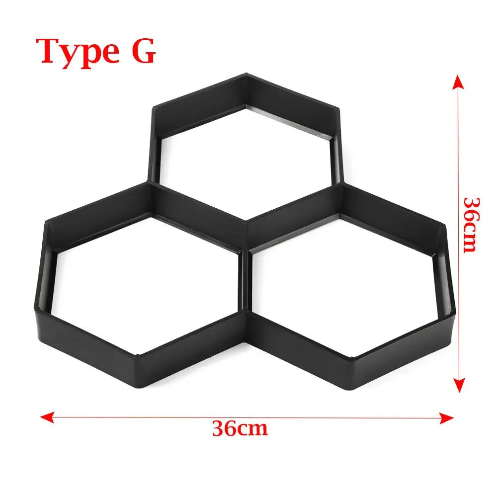 Plastic Stone Road Paving Floor Pavement Lawn Decoration Concrete Molds Cement Mould DIY Garden Path Beton Brick Maker Peaceful Pleasures Health and Wellness Type G