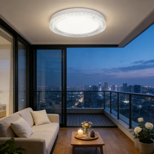 RUNTOIN Crystal LED Ceiling Light 24W 36W 48W Warm Cool White Crystal Ceiling Light Peaceful Pleasures Health and Wellness