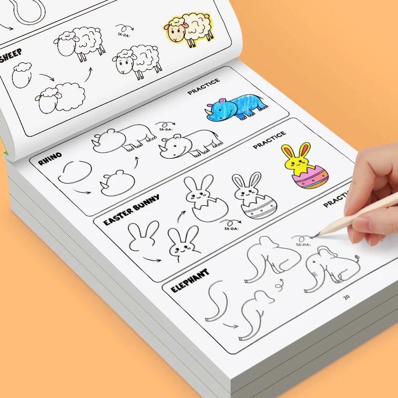 Animal Drawing Book 32 Pages Learn Draw 96 Cute Animals 4 Easy Steps