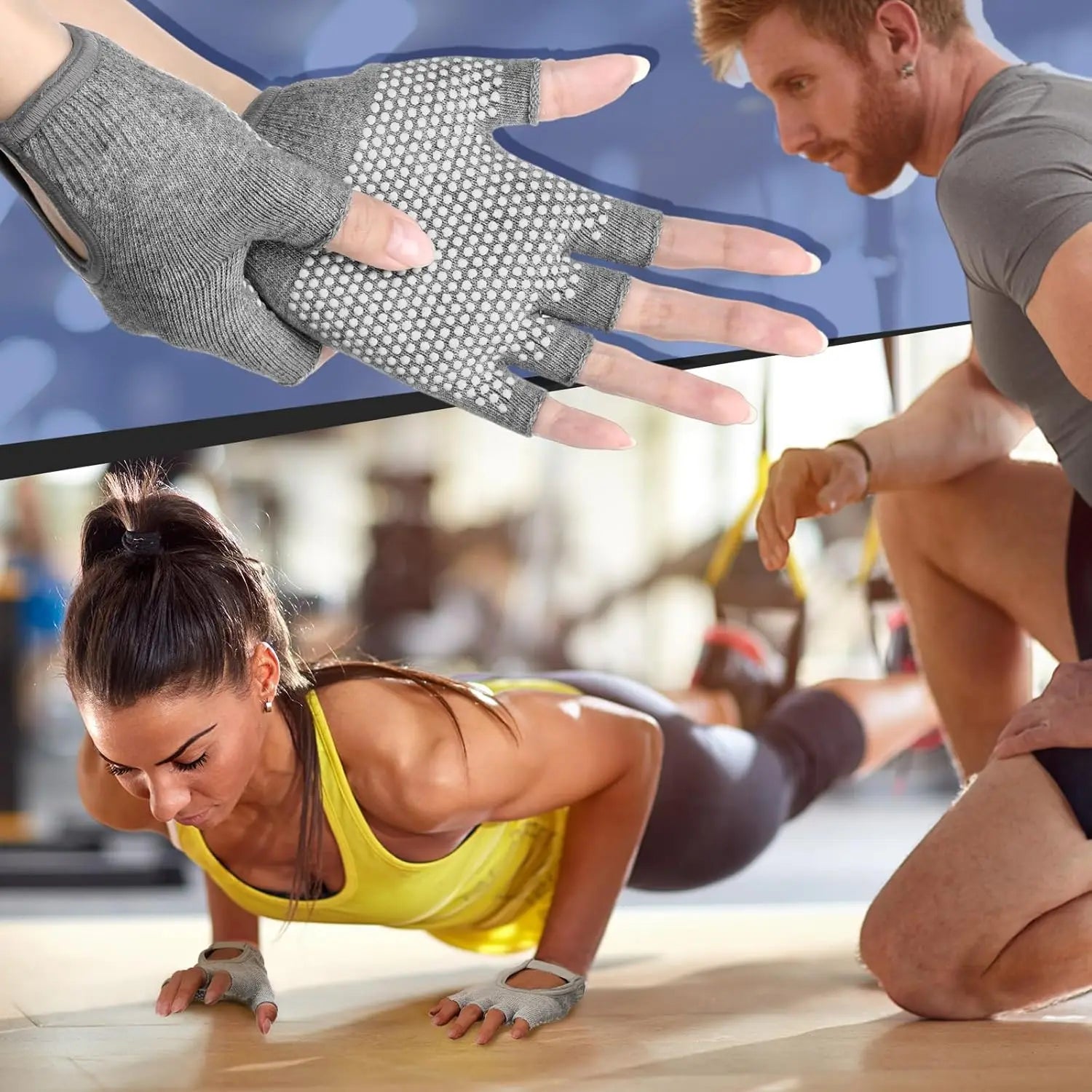 Non Slip Yoga Gloves for Women Fingerless Pilates Gloves for Gym Exercise Fitness Workout,Yoga gloves Peaceful Pleasures Health and Wellness