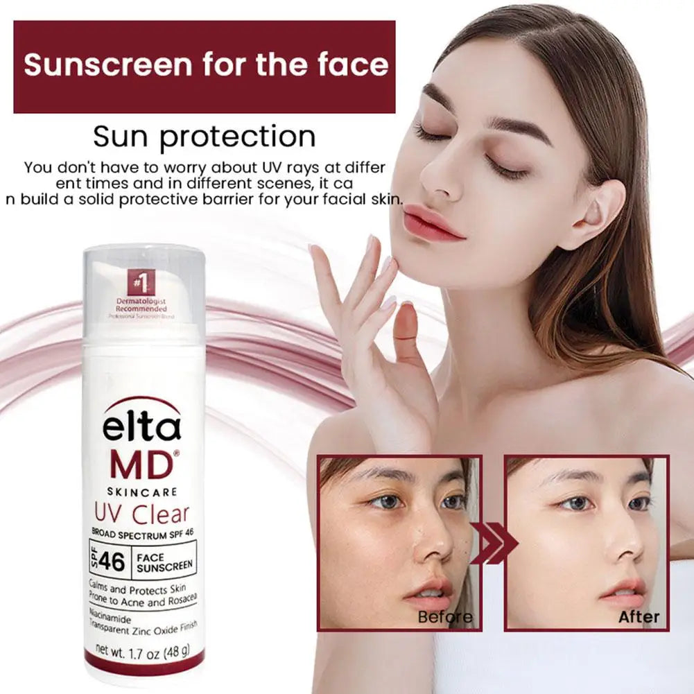 Eltamd 48ml Facial Sunscreen SPF46 UV Sunscreen Anti-Radiation Waterproof&sweatproof Non-greasy for Sensitive and Acne ProneSkin Peaceful Pleasures Health and Wellness