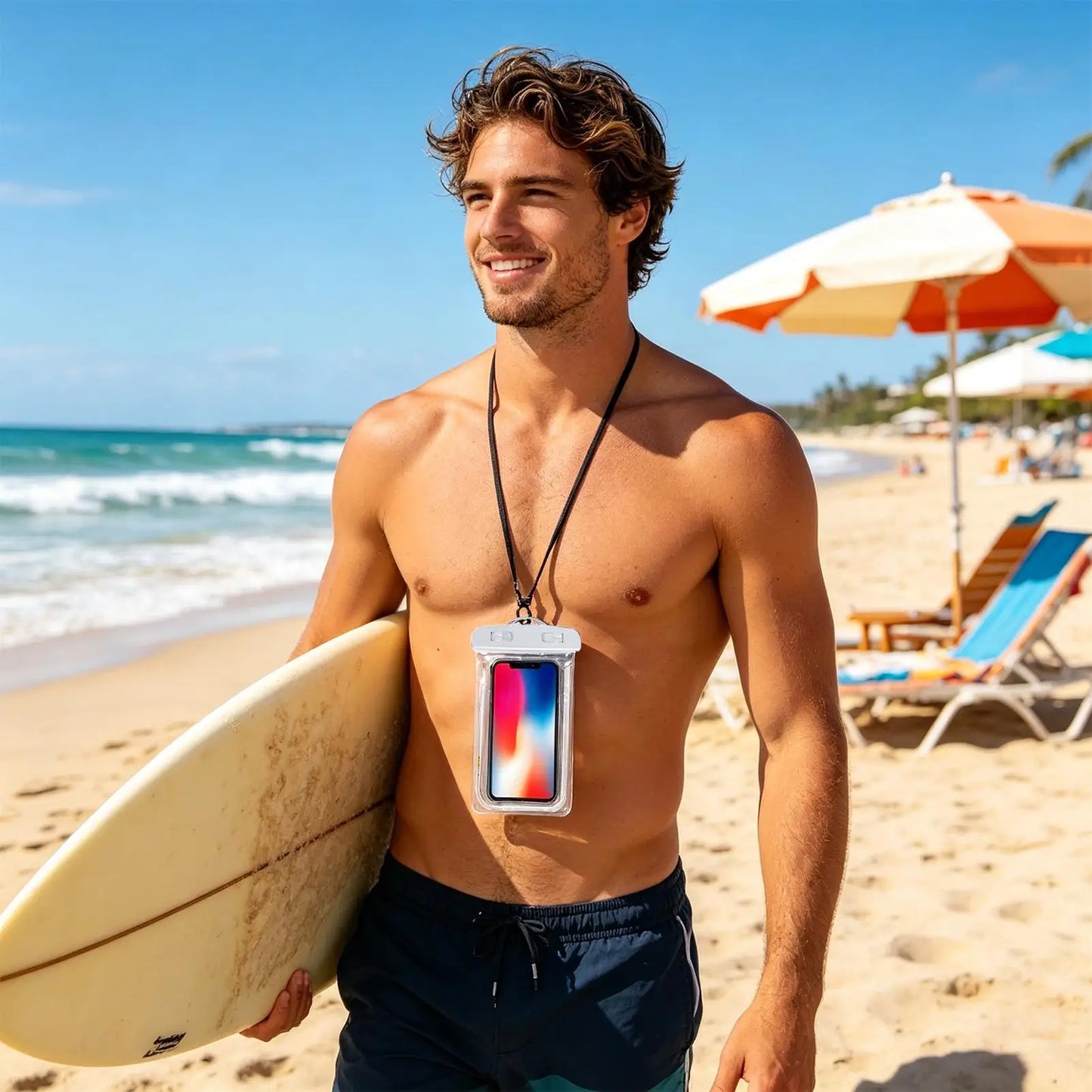 Floating Waterproof Phone Bag Luminous with Lanyard Cell Phone Pouch for Beach Pool Swimming Boating Snorkeling Summer Peaceful Pleasures Health and Wellness
