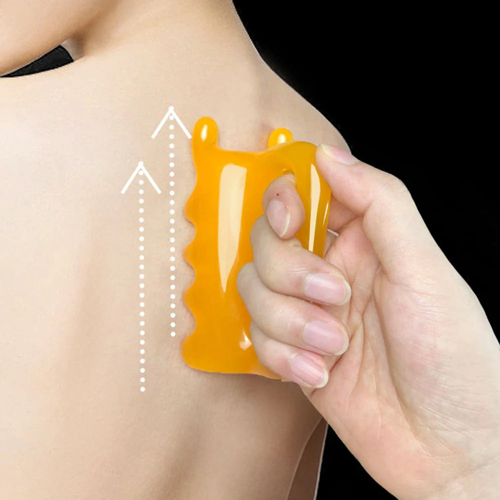 Resin Gua Sha Massage Comb, Double-Sided Body Scraping Tool for Back Neck Face, Blood Circulation Acupressure Massager Peaceful Pleasures Health and Wellness