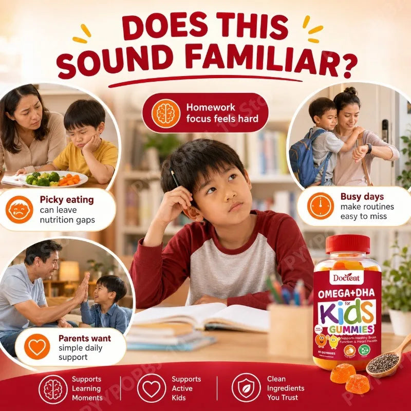 Omega+DHA Kids Gummies | Algae DHA, Chia Oil & Vitamin C | 60ct