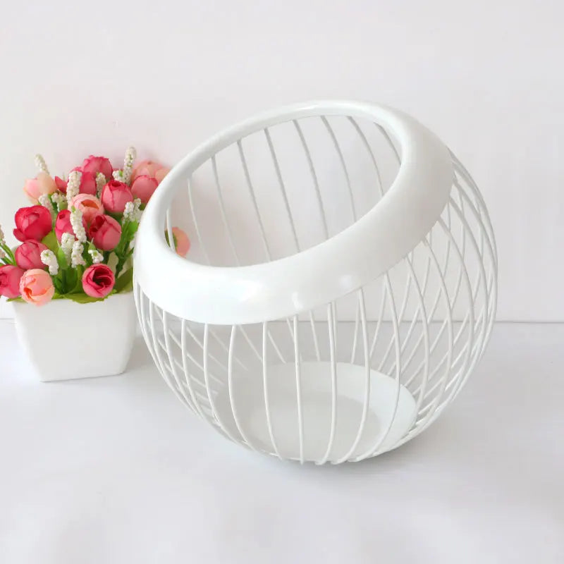 Coffee Pod Metal Holder Large Capacity Ball Shaped Holder Storage Basket Fruit Plate Drain Basket Home Kitchen Storage Basket Peaceful Pleasures Health and Wellness