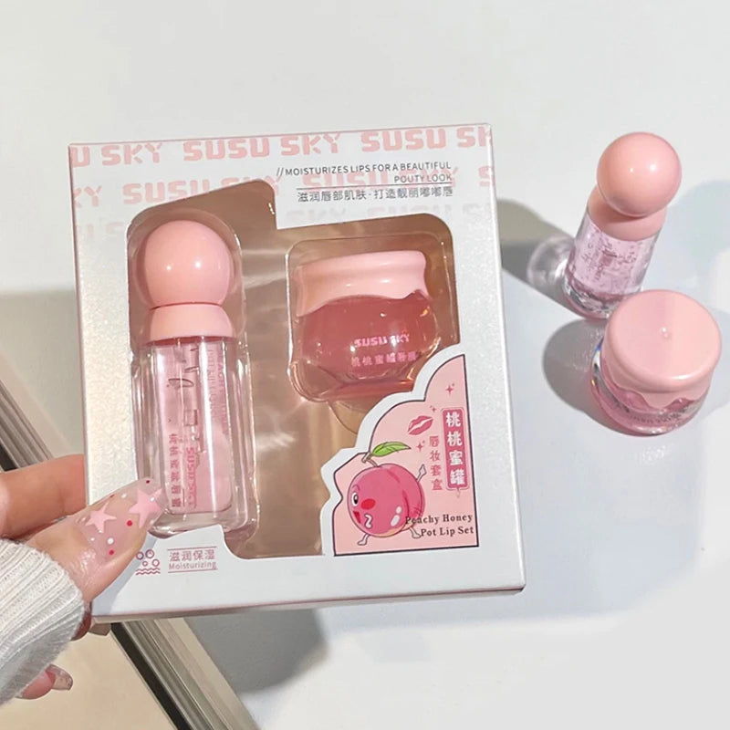 Peach Honey Jar Lip Balm Kit – Moisturizing & Nourishing