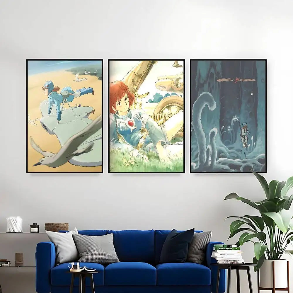 Classic Animation N-Nausicaa Valley Wind Wall Poster HD Quality Wall Art Retro Poster For Home Room Wall Decor Kawaii Room Decor Peaceful Pleasures Health and Wellness