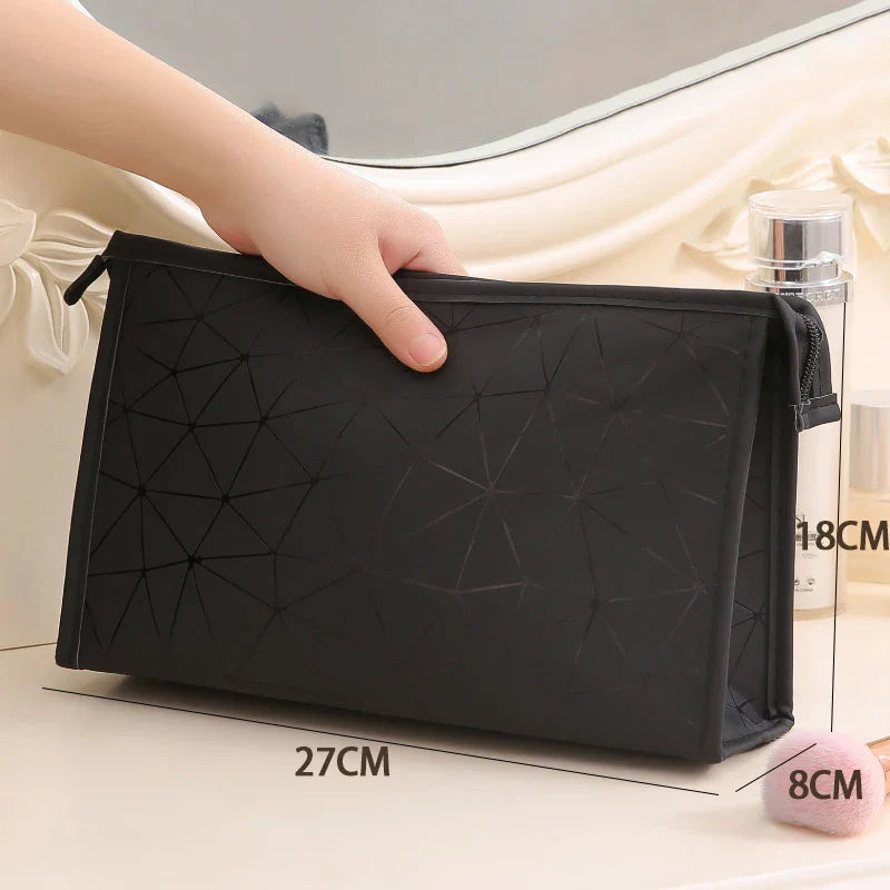 Geometric Cosmetic Bag – Portable Travel Makeup Organizer