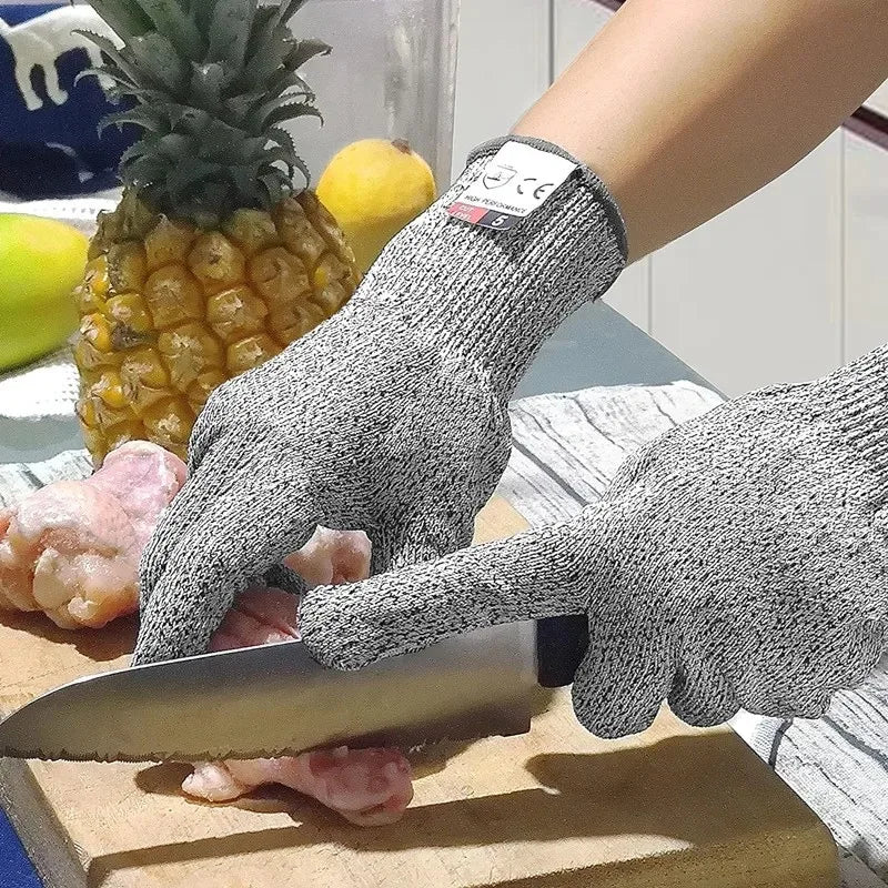 Level 5 Cut-Resistant Work Gloves – Anti-Slip HPPE Safety