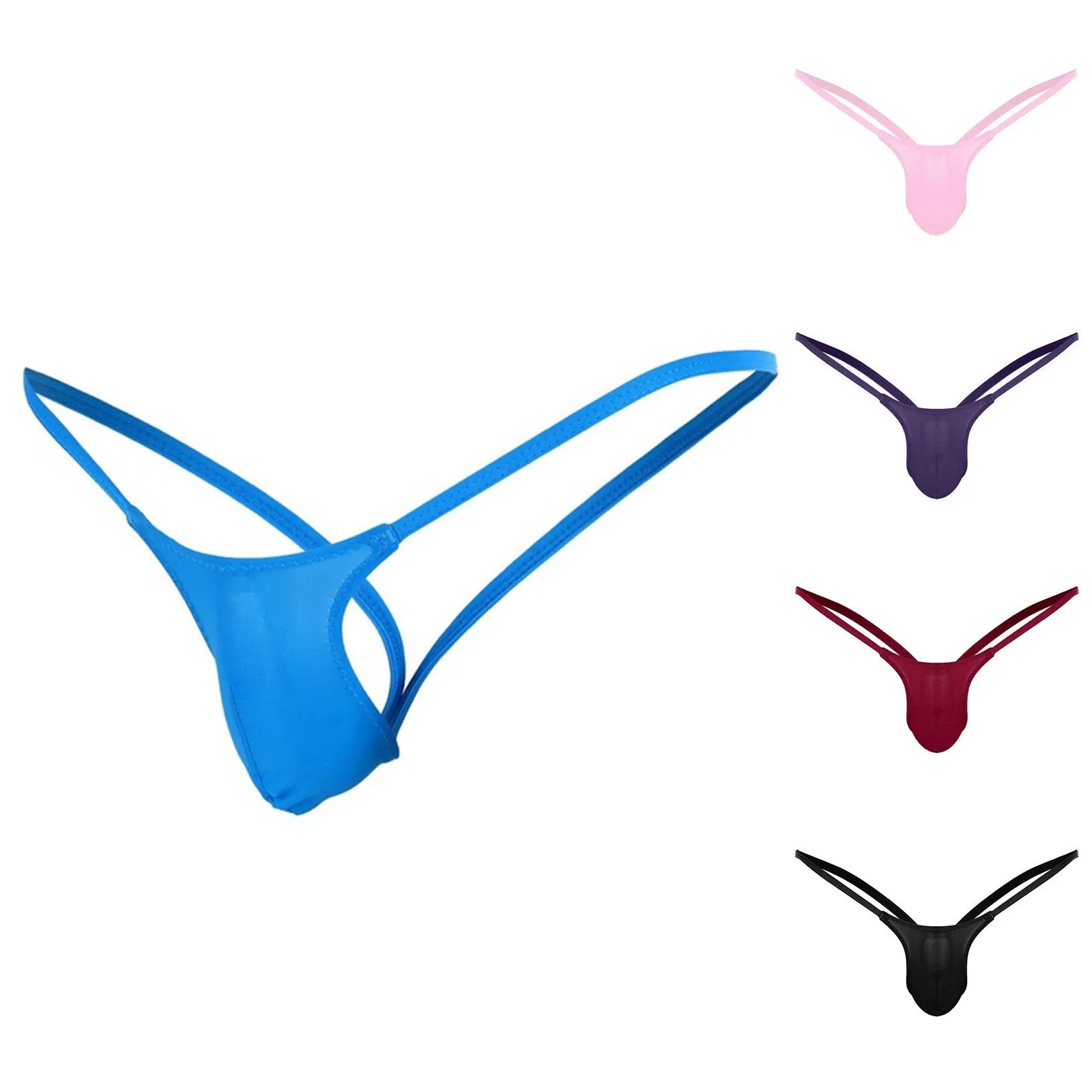 Sexy Men's Thongs Solid Color Sling Low-Rise T Shorts Thong Bulge Pouch Underwear Pump Man Soft Briefs G-string Panties Peaceful Pleasures Health and Wellness