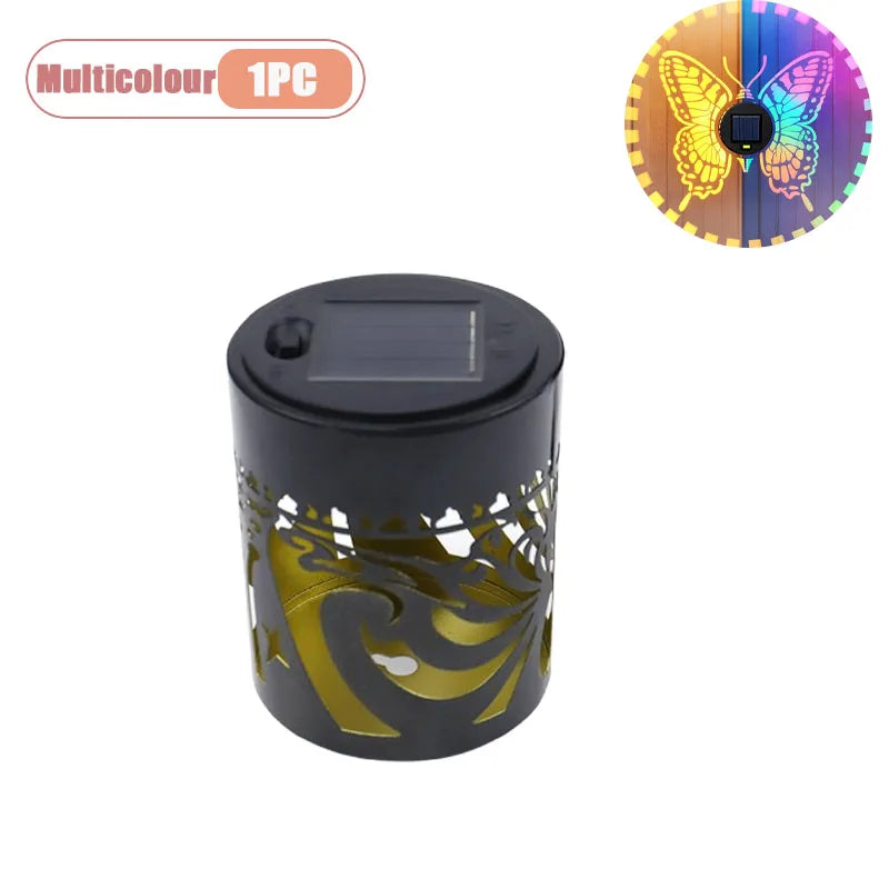 Solar Butterfly Wall Light RGB Shadow Projection Garden Lamp