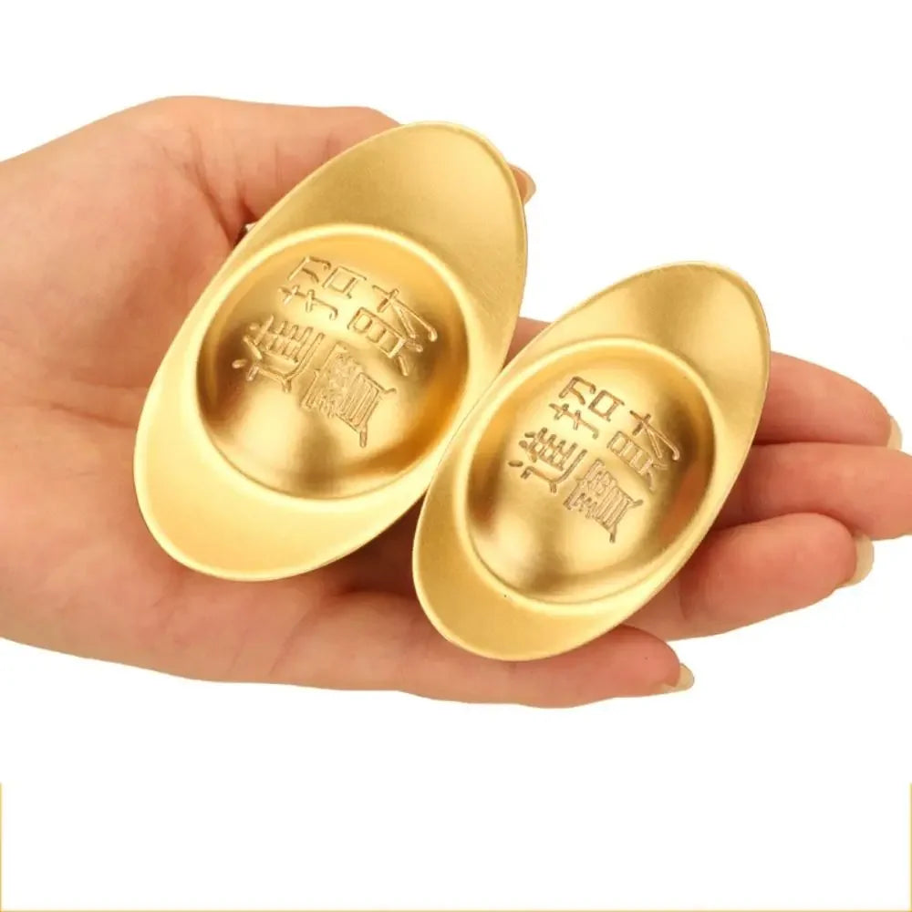 Alloy ingots Imitation Gold Antique Attracting Wealth Desktop Ornaments Living room decorations Opening and housewarming gifts Peaceful Pleasures Health and Wellness