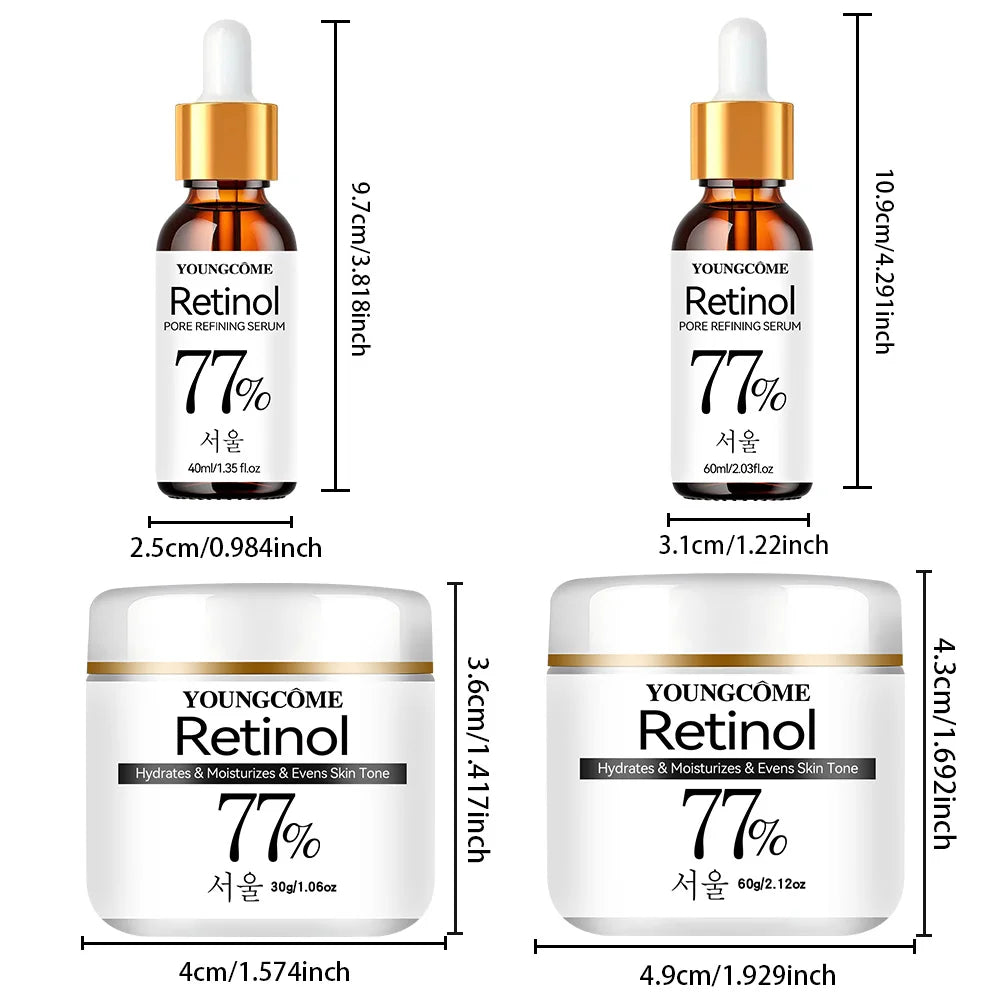 YOUNGCOME Retinol Firming Serum Cream Set – Anti-Aging & Brightening Retinol Serum Cream Set Peaceful Pleasures Health and Wellness 30g 40ml