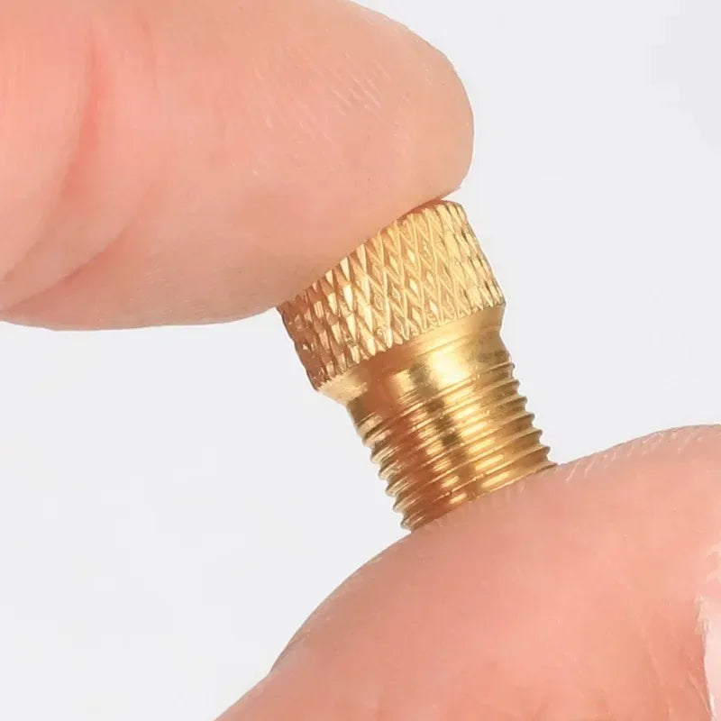 Copper Golden Bike Tire Valve Adapter – F/V to A/V Converter Bike Valve Adapter Peaceful Pleasures Health and Wellness