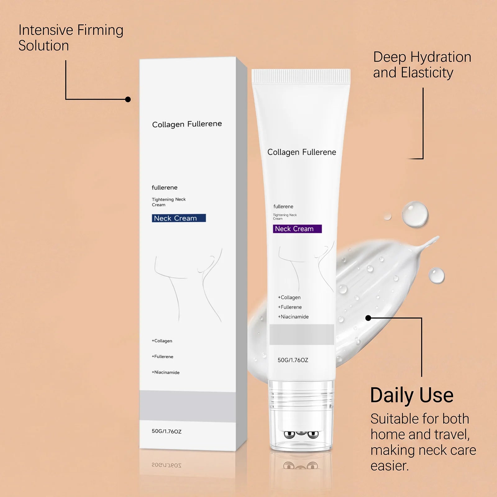 Collagen Neck Cream Reduce Neck Wrinkles Fine Lines Firming Lifting Neck Eliminate Double Chin Skincare Neck Lines Protein Cream Peaceful Pleasures Health and Wellness
