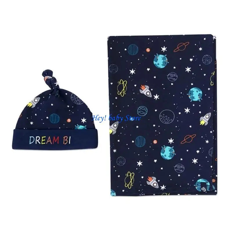 Bamboo Newborn Swaddle Blanket & Turban Hat Set | 25 Colors