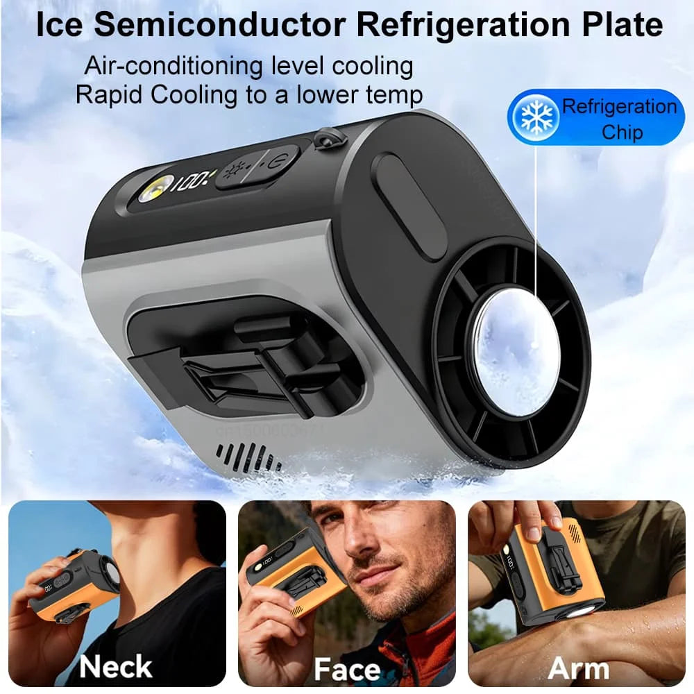 Portable Waist Fan Wearable Hanging Neck Fan for Outdoor Working Travel Bladeless Air Circulation Fan Mini Personal Desktop Fan Peaceful Pleasures Health and Wellness