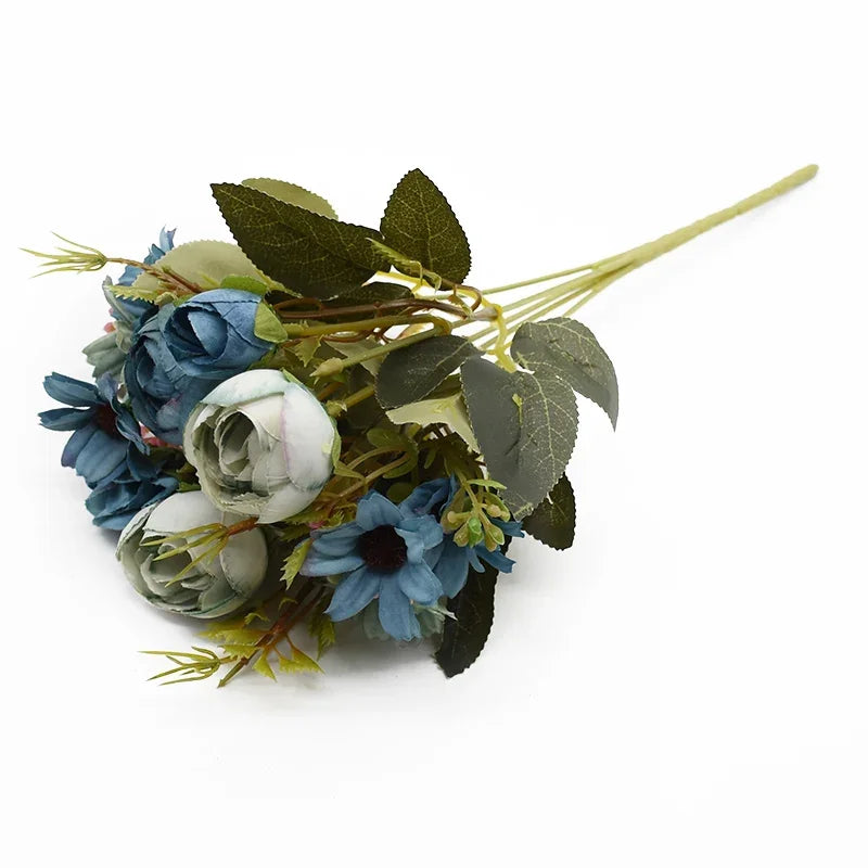 Artificial Silk Rose Bouquet for Wedding & Home Decor (1–5 Pcs)