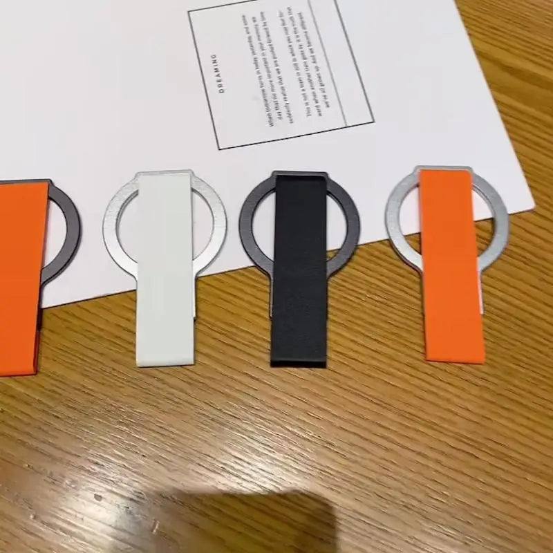 360° Magnetic Phone Grip Stand – Alloy & Silicone Finger Strap