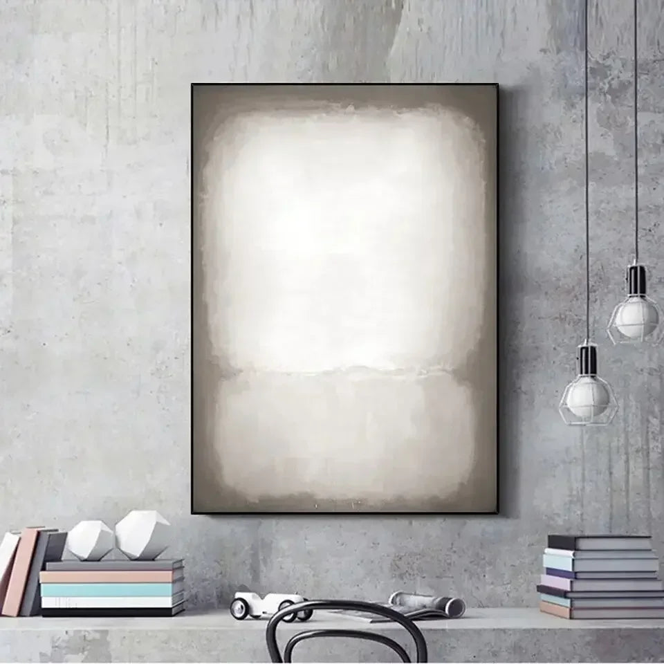 Large Beige Brown Abstract Canvas Wall Art | Living Room Decor