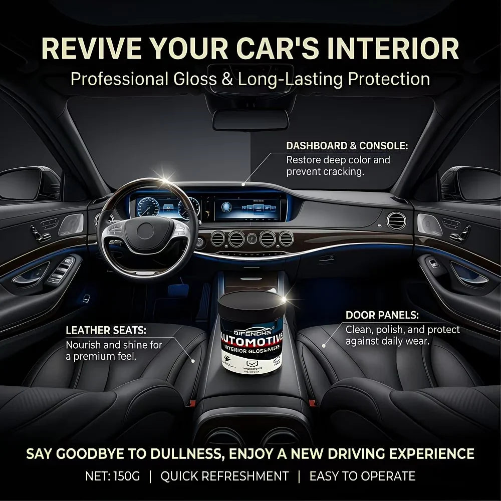 Car Interior Gloss Paste – Leather & Plastic Polish Restorer