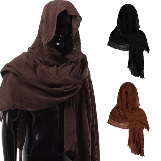 Cosplay Men's Medieval Pirate Retro Hood Scarf Black Green Wrap Cloak Peaceful Pleasures Health and Wellness