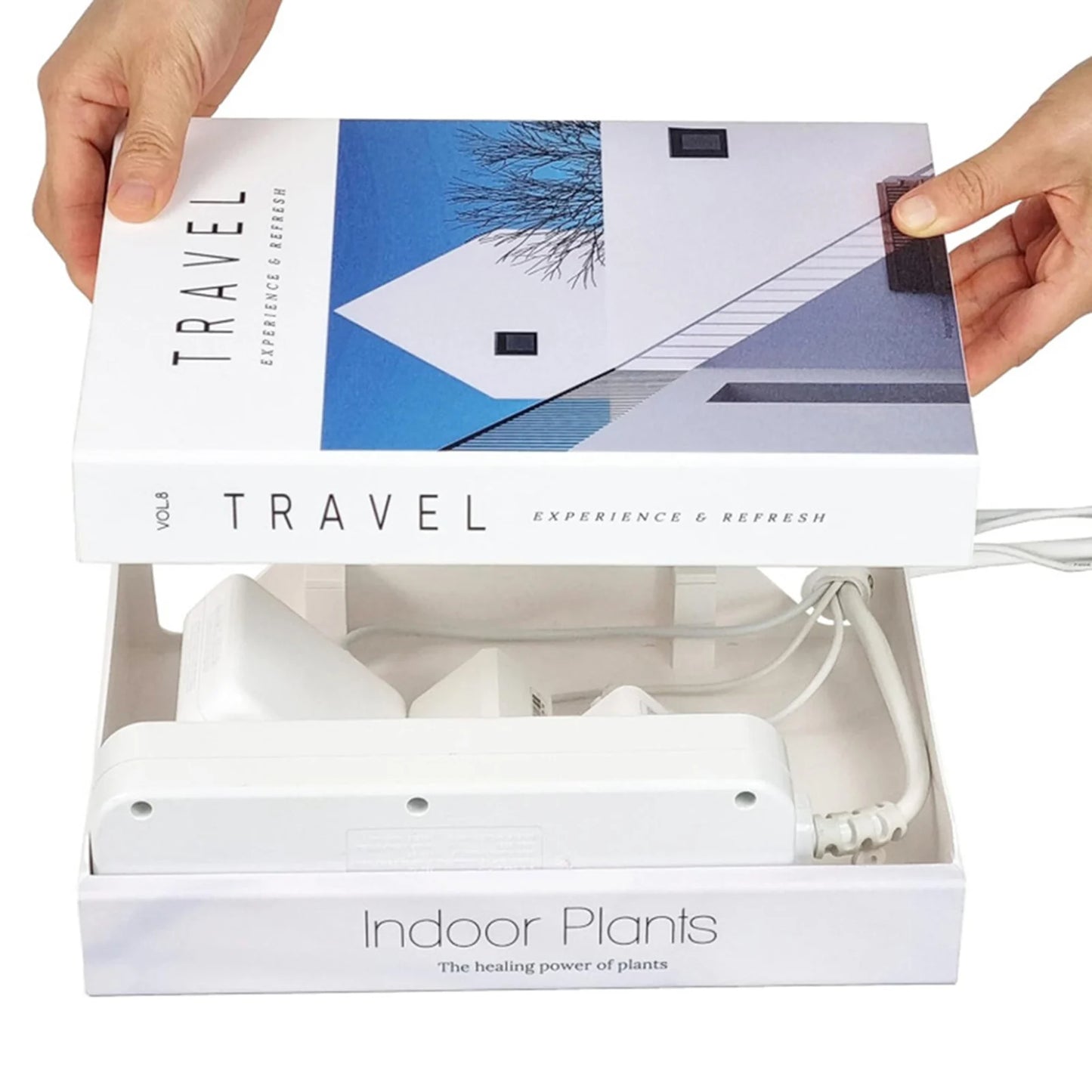 Book Shaped Cord Organiser To Conceal Power Strip Cable Management Box For Desk Multipurpose Power Strip Box For Home/Office Peaceful Pleasures Health and Wellness B