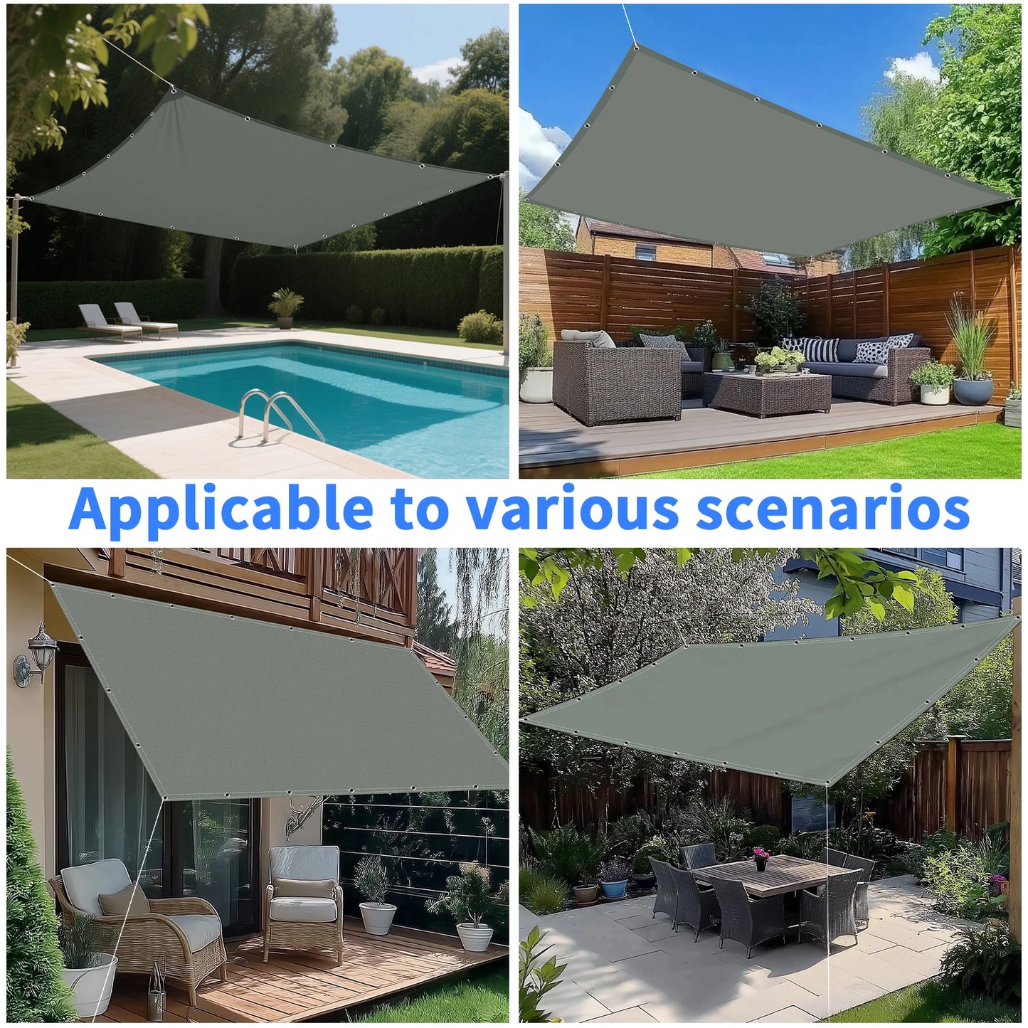Waterproof Sun Shade Sail Awning with Grommets | UV Tarp