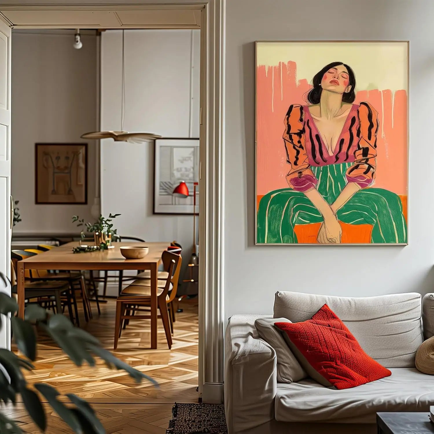Abstract Wall Art Retro Female Dark Academy Pictures Gothic Posters Portrait Paintings Victorian Women Canvas Home Decorations Peaceful Pleasures Health and Wellness