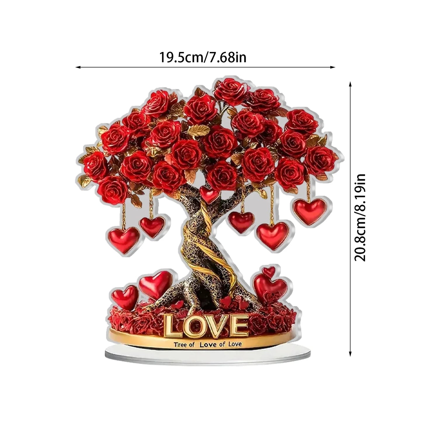 Valentine's Day Rose Heart Tree Acrylic Desktop Decoration