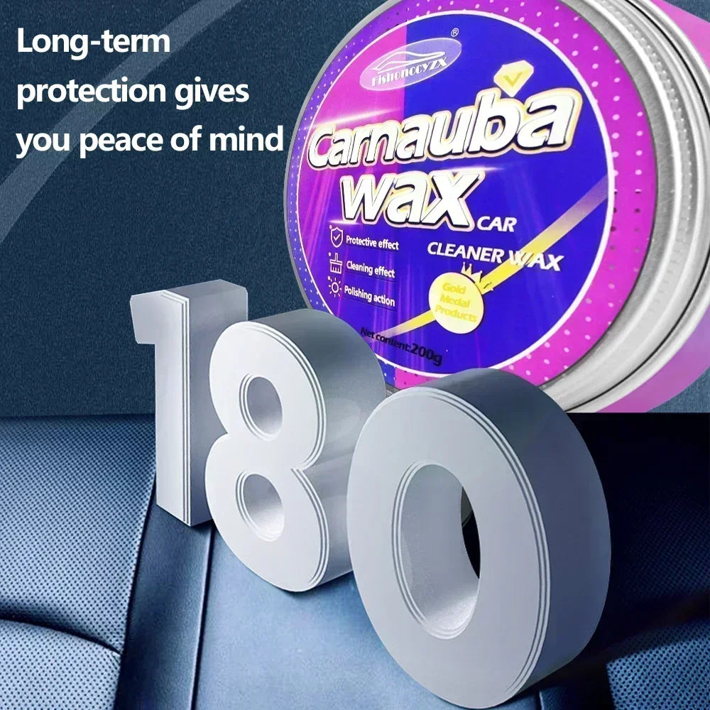 Car Wax Auto Paint Care Carnauba Paste Wax Brazilian Polishing Wax Paste High Gloss Shine Super Hydrophobic Coating Glazing Peaceful Pleasures Health and Wellness