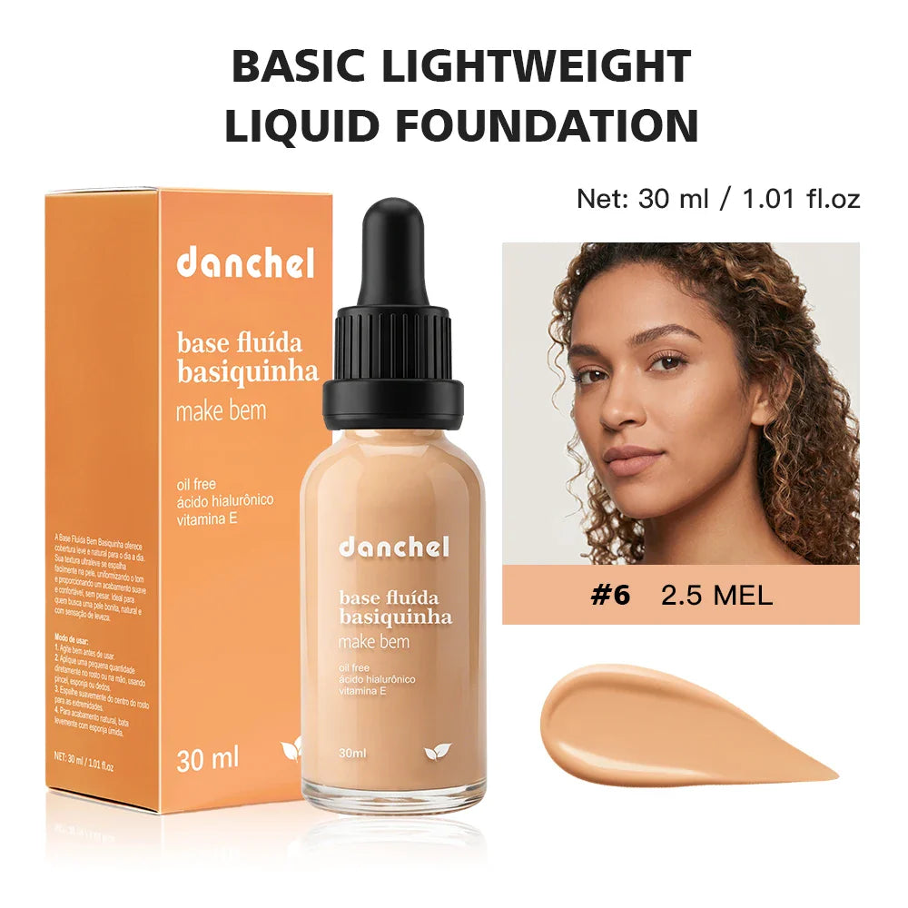 Danchel Matte Liquid Foundation – 12 Shades, Oil Control