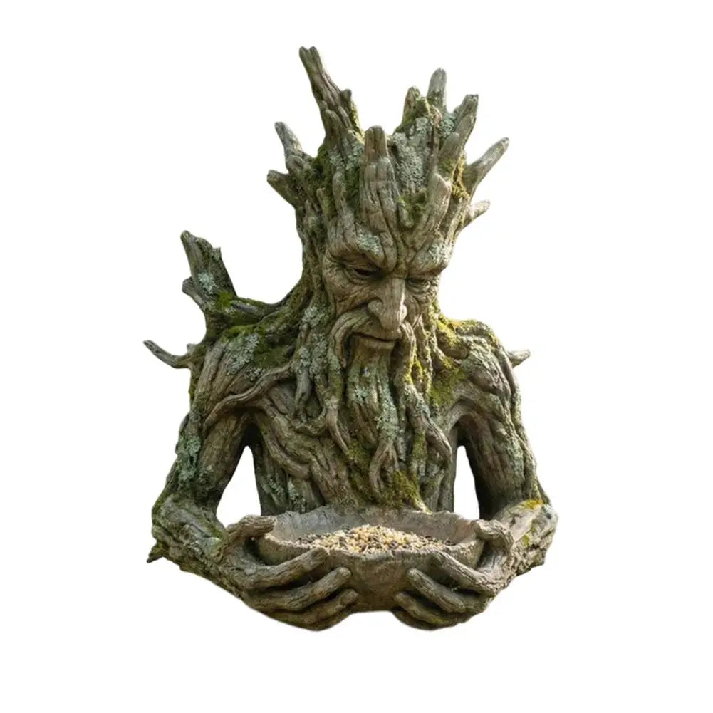 Tree Face Bird Feeder | Resin Old Man Tree Garden Sculpture
