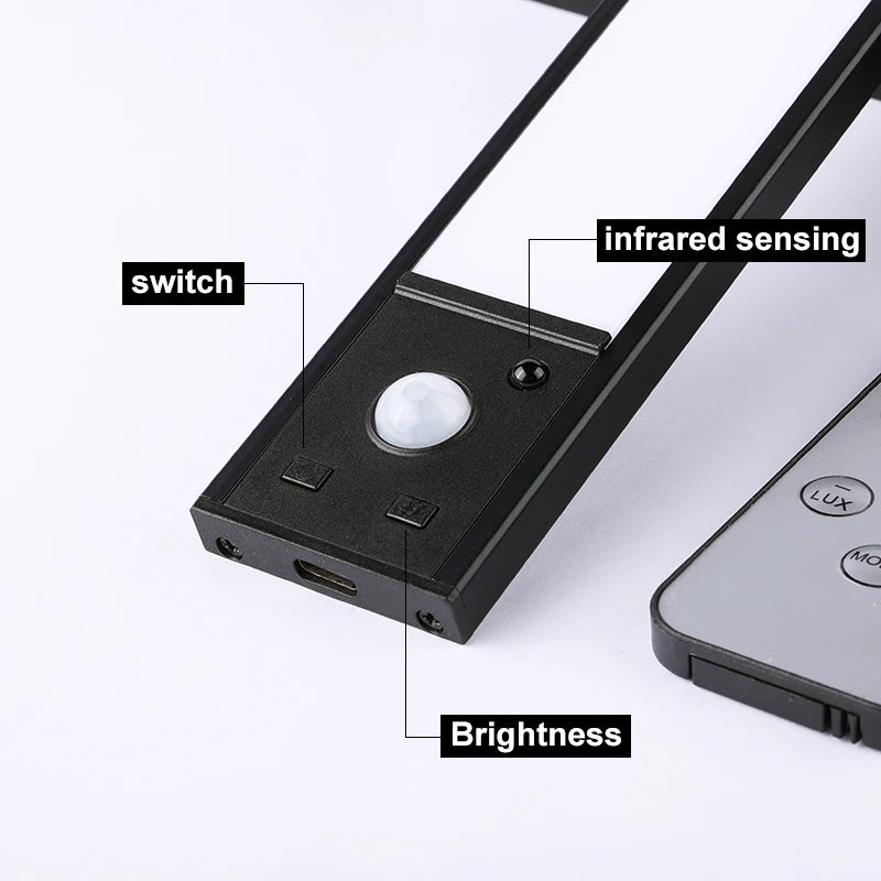 RUNTOIN LED Motion Sensor Under Cabinet Light | Dimmable Type-C