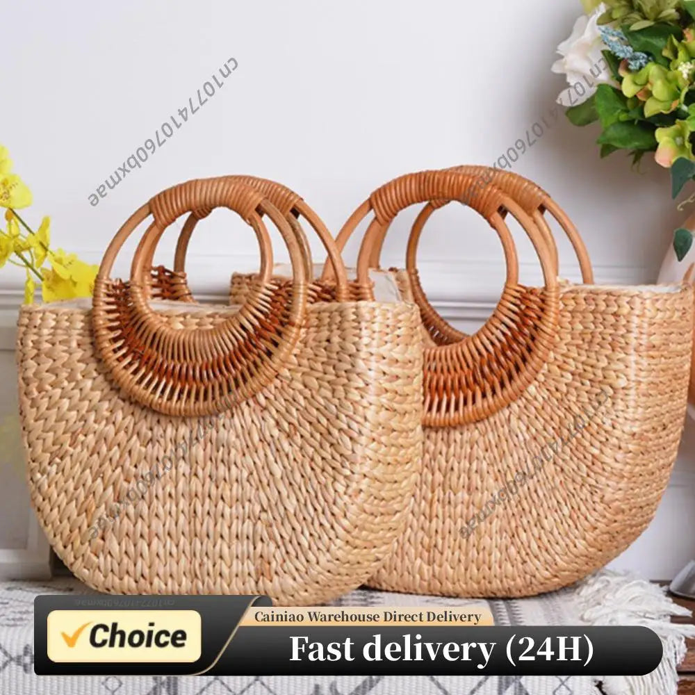 Women Straw Handbag Woven Top Handle Bag Travel Tote Purse Hobo Bag for Travel & Vacation Peaceful Pleasures Health and Wellness