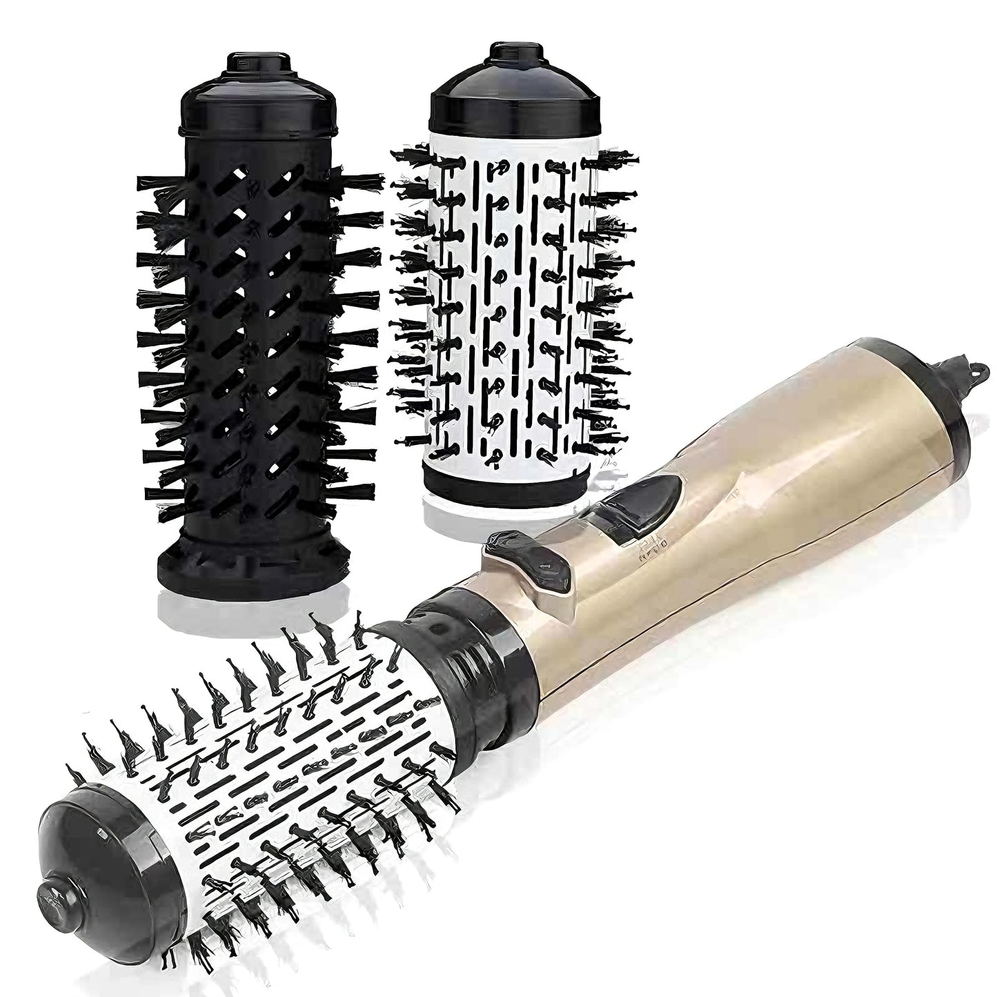 Hair Dryer Brush One Step Hot Air Styler Automatic Rotating Anti-Scald Constant Temperature Straight Curling Iron for Home Use Peaceful Pleasures Health and Wellness Gold EU