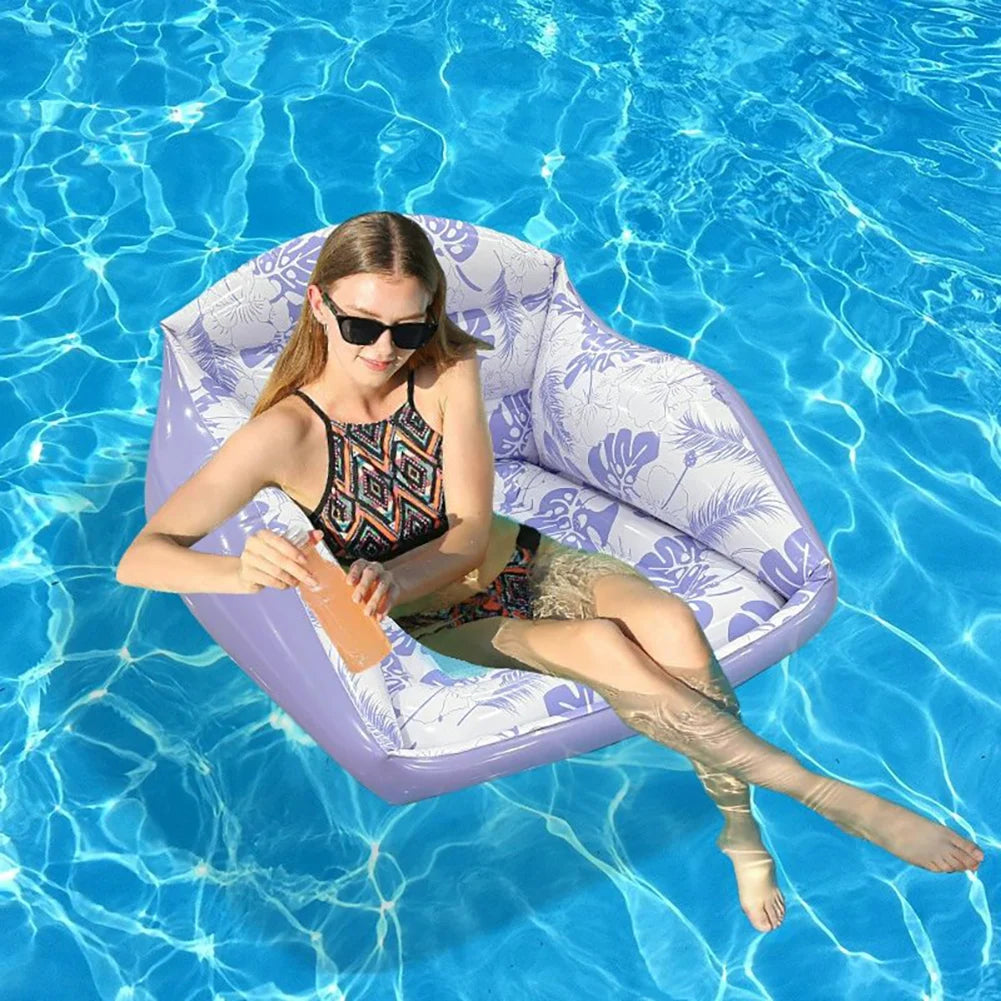 Inflatable Chair,Beach Chair,Adults Inflatable Pool Sofa Built-In Cup Holders,For Summer Beach Vacation/Backyard Swimming Pool Peaceful Pleasures Health and Wellness