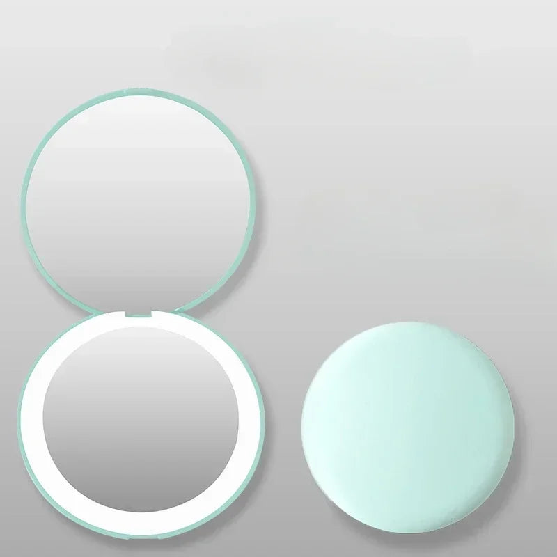 Foldable Compact Magnifying Makeup Mirror with LED Lights